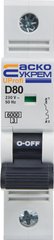 Модульний автоматичний вимикач UProfi 1р 80А D 6kА