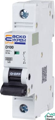Модульный автоматический выключатель UProfi 1р 100А D 6kА