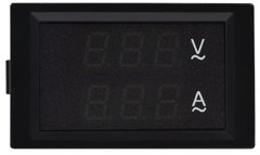 Амперметр+вольтметр цифровой (АС 60А; АС80-300В) 70х40 модель ЦАВ-60 LB