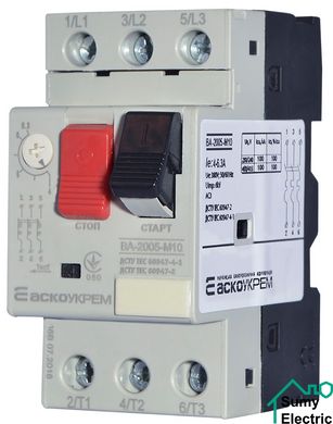 Автоматичний вимикач захисту двигуна УКРЕМ ВА-2005 М10